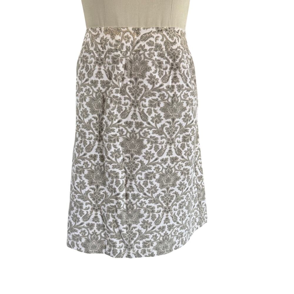 Vtg Y2K 2000s Green Floral Knee Skirt Plus Sz 22W Forest Fairycore Boho Cottage